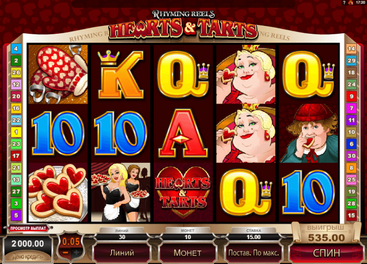 Игровое поле Rhyming Reels Queen of Hearts